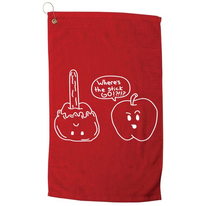 Wheres the Stick Go? Caramel Apple Golf Towel