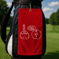 Wheres the Stick Go? Caramel Apple Golf Towel