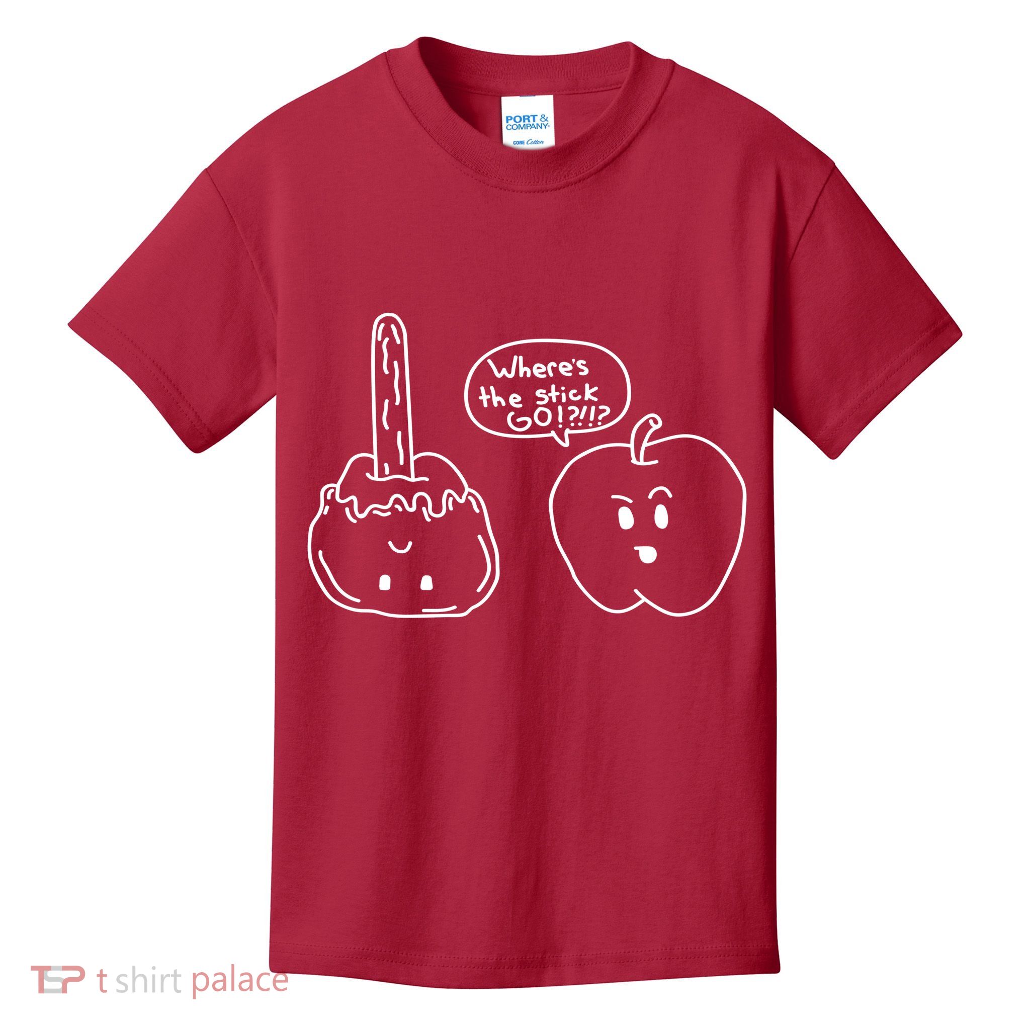Wheres the Stick Go? Caramel Apple Kids T-Shirt
