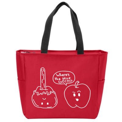 Wheres the Stick Go? Caramel Apple Zip Tote Bag