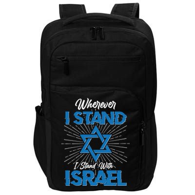 Wherever I Stand I Stand With Israel Impact Tech Backpack