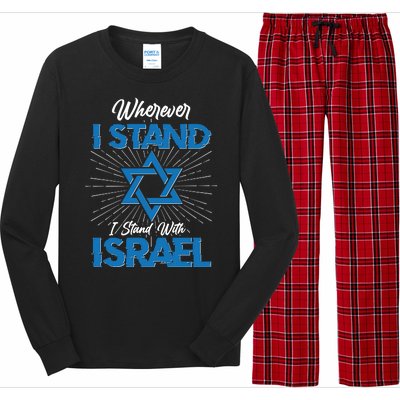 Wherever I Stand I Stand With Israel Long Sleeve Pajama Set