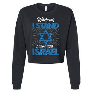 Wherever I Stand I Stand With Israel Cropped Pullover Crew