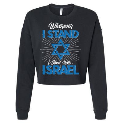 Wherever I Stand I Stand With Israel Cropped Pullover Crew