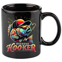 Weekend Hooker Funny Bass Fishing 11oz C Handle Ceramic Mug