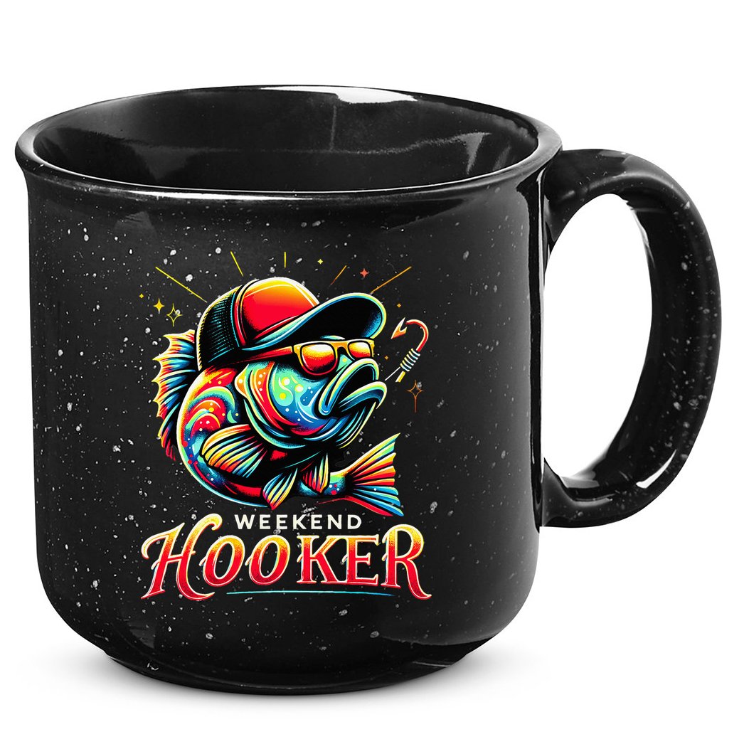 Weekend Hooker Funny Bass Fishing 15oz Campfire Ceramic Mug