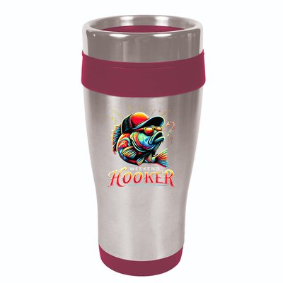 Weekend Hooker Funny Bass Fishing 16oz Travel Tumbler