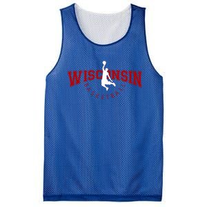 Wi Hoops Fan The Badger State Souvenir Wisconsin Basketball Gift Mesh Reversible Basketball Jersey Tank