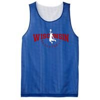 Wi Hoops Fan The Badger State Souvenir Wisconsin Basketball Gift Mesh Reversible Basketball Jersey Tank