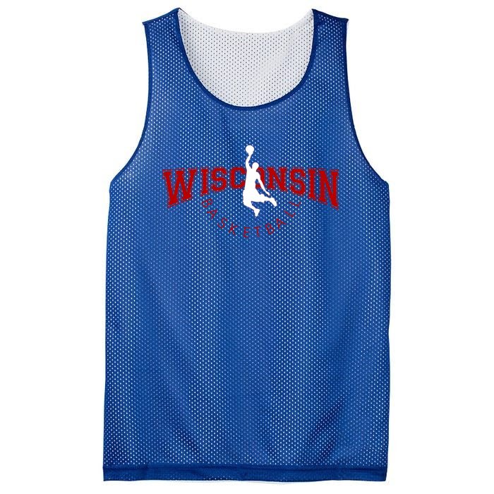 Wi Hoops Fan The Badger State Souvenir Wisconsin Basketball Gift Mesh Reversible Basketball Jersey Tank