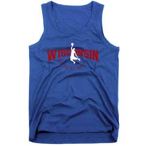 Wi Hoops Fan The Badger State Souvenir Wisconsin Basketball Gift Tank Top