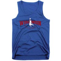 Wi Hoops Fan The Badger State Souvenir Wisconsin Basketball Gift Tank Top