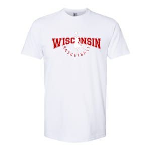 Wi Hoops Fan The Badger State Souvenir Wisconsin Basketball Gift Softstyle CVC T-Shirt