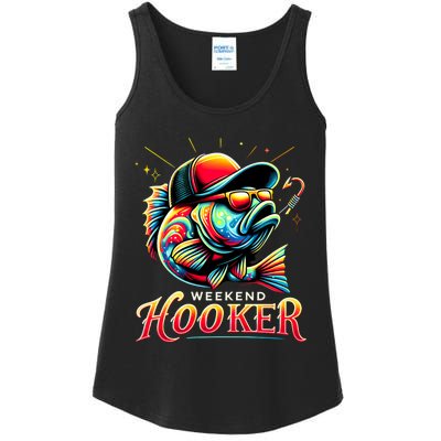 Weekend Hooker Funny Bass Fishing Ladies Essential Tank