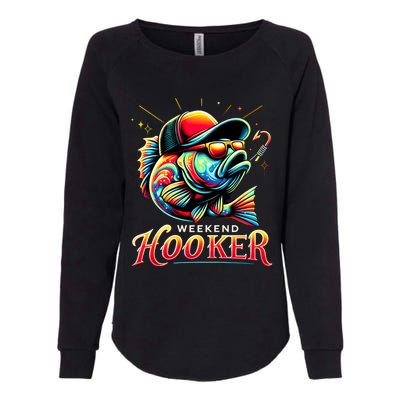 Weekend Hooker Funny Bass Fishing Womens California Wash Sweatshirt