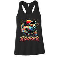 Weekend Hooker Funny Bass Fishing Women's Racerback Tank