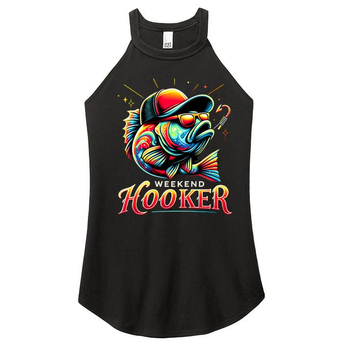 Weekend Hooker Funny Bass Fishing Women's Perfect Tri Rocker Tank