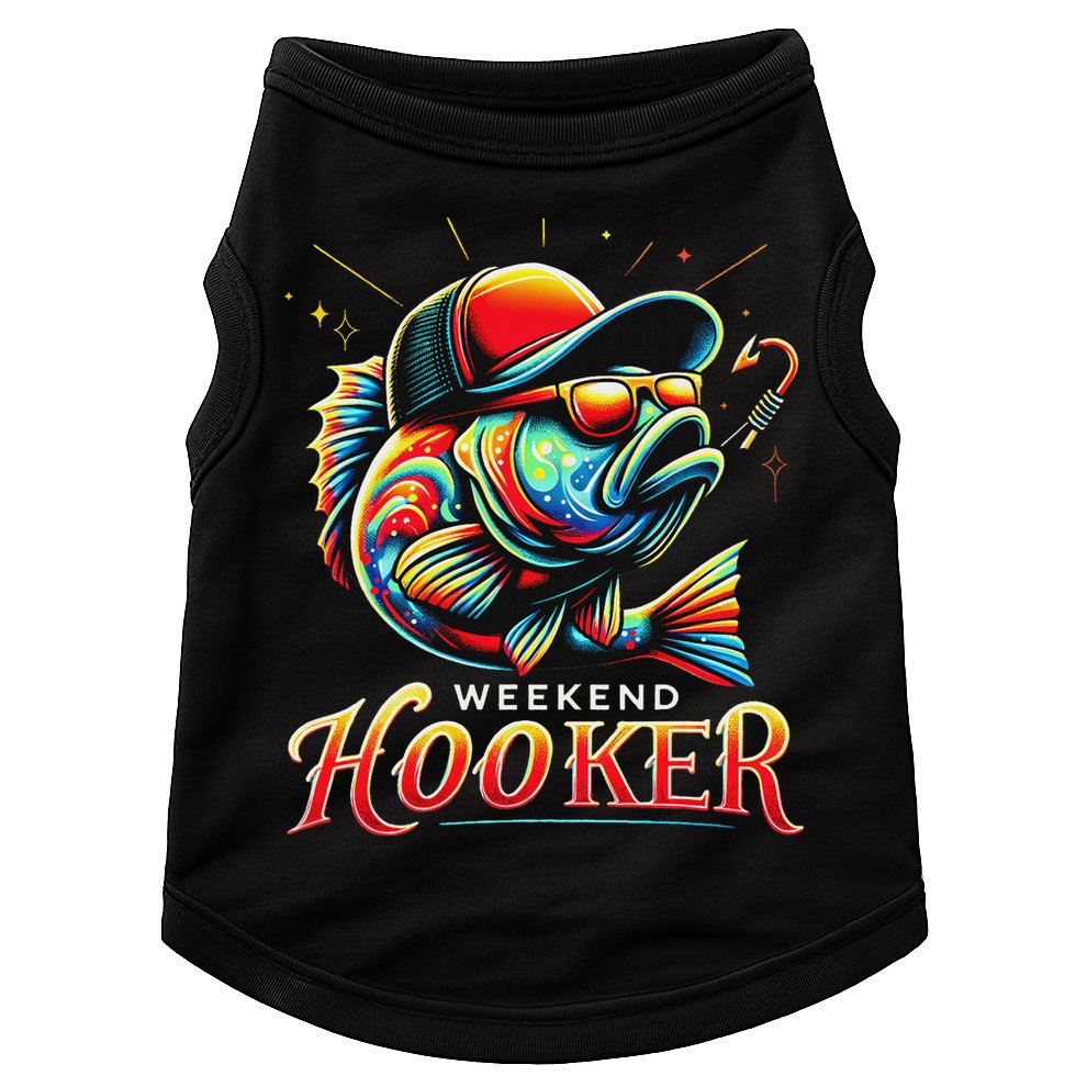 Weekend Hookerr Funny Fish Dad Love Fishing Father's Day Doggie Tank