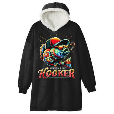 Weekend Hookerr Funny Fish Dad Love Fishing Father's Day Hooded Wearable Blanket