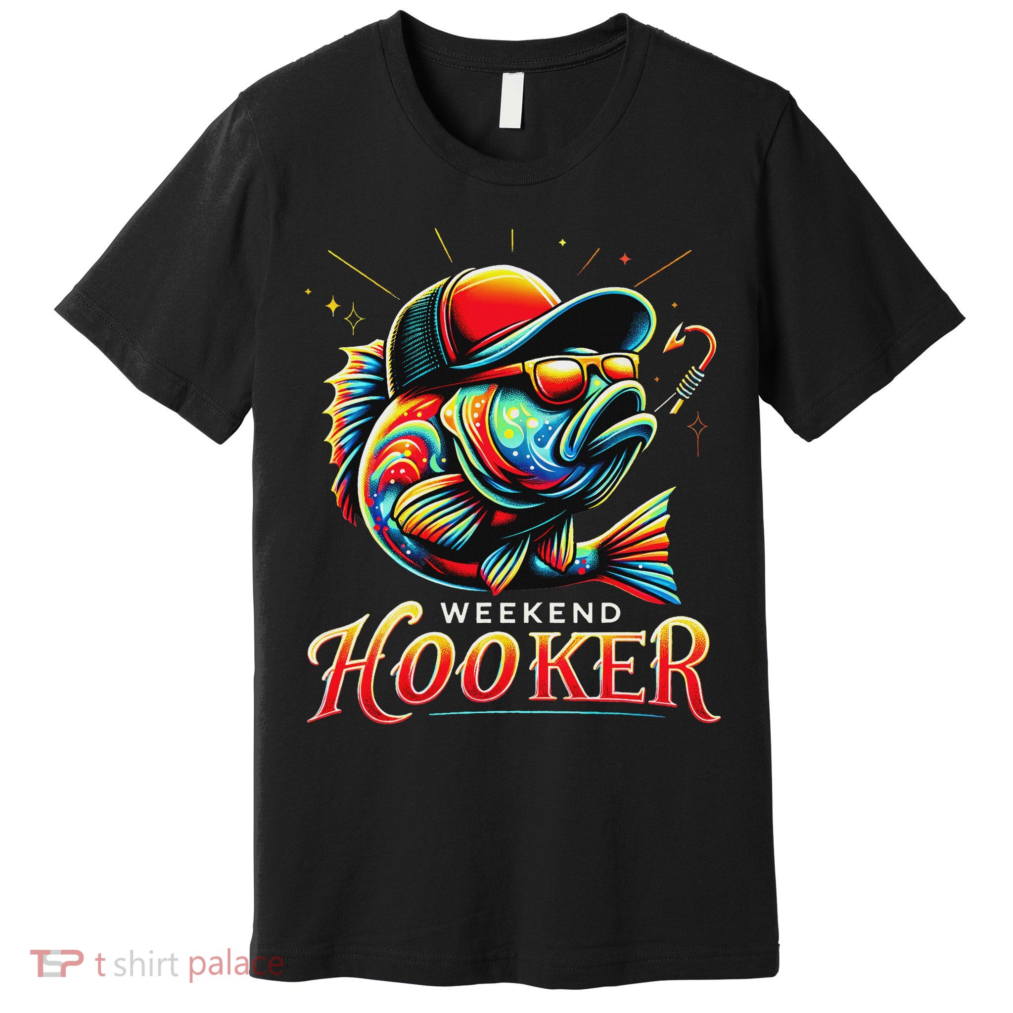 Weekend Hookerr Funny Fish Dad Love Fishing Father's Day Premium T-Shirt