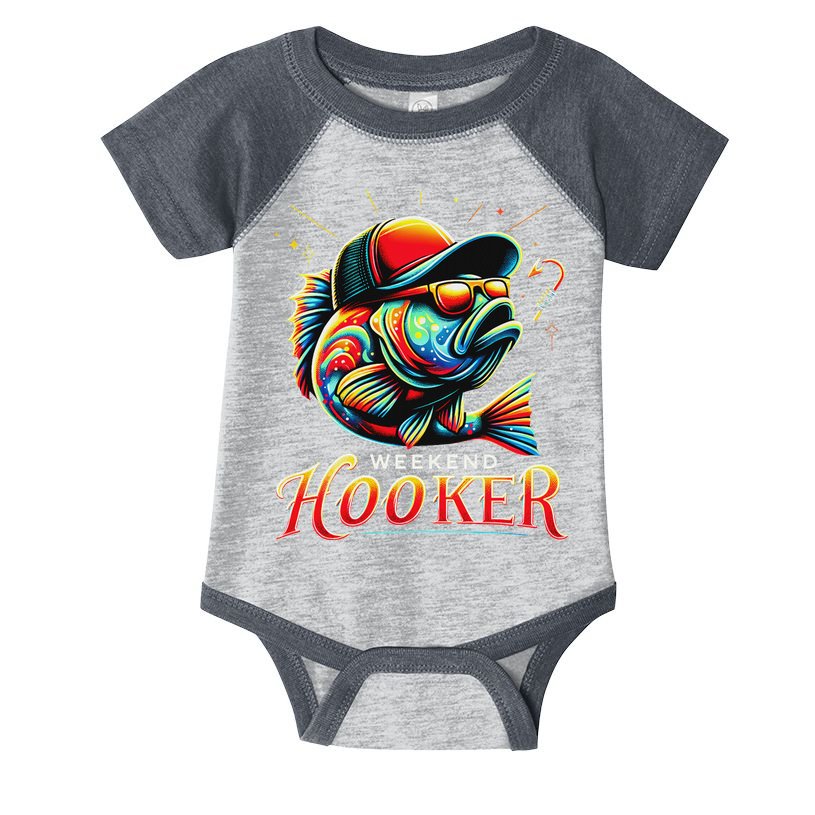 Weekend Hookerr Funny Fish Dad Love Fishing Father's Day Infant Baby Jersey Bodysuit
