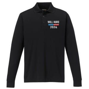 Will Hurd for President Will Hurd 2024 Performance Long Sleeve Polo