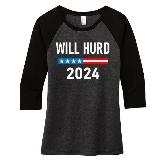 Will Hurd for President Will Hurd 2024 Women's Tri-Blend 3/4-Sleeve Raglan Shirt