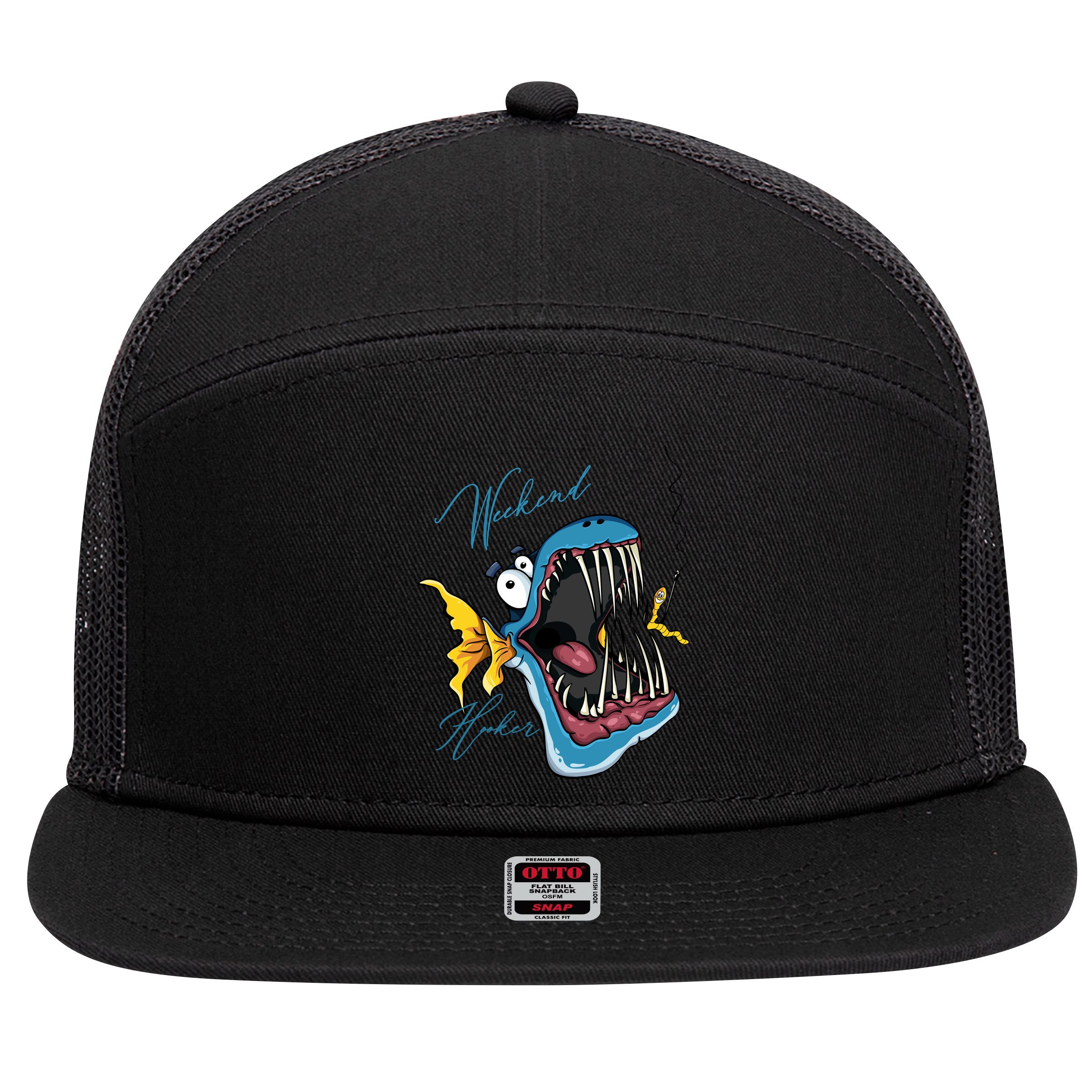 Weekend Hooker Fishing 7 Panel Mesh Trucker Snapback Hat