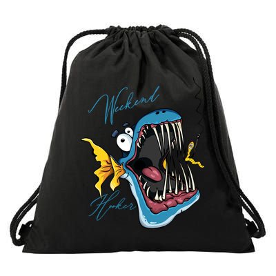 Weekend Hooker Fishing Drawstring Bag