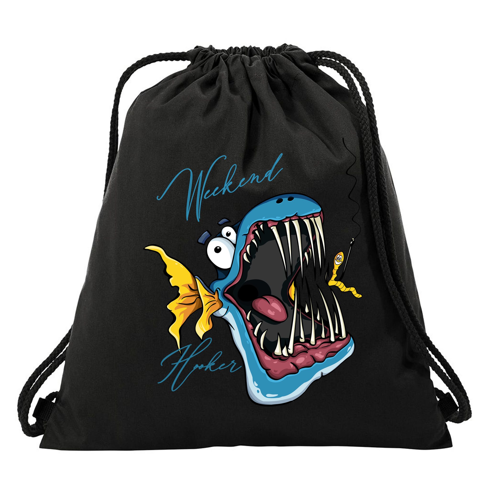 Weekend Hooker Fishing Drawstring Bag