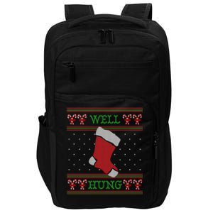 Well Hung Funny Adult Ugly Christmas Style Gift Impact Tech Backpack