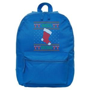 Well Hung Funny Adult Ugly Christmas Style Gift 16 in Basic Backpack