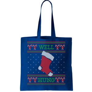 Well Hung Funny Adult Ugly Christmas Style Gift Tote Bag