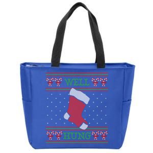 Well Hung Funny Adult Ugly Christmas Style Gift Zip Tote Bag