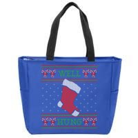 Well Hung Funny Adult Ugly Christmas Style Gift Zip Tote Bag