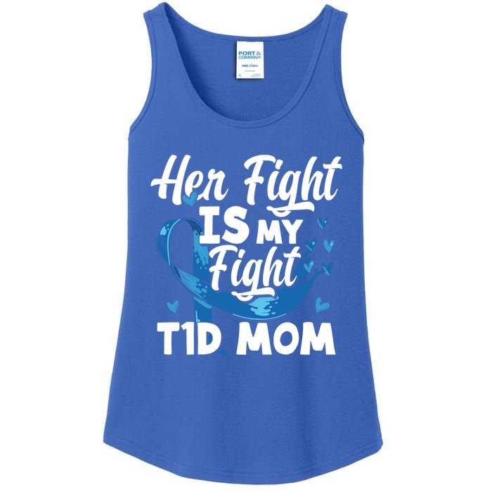 Wo Her Fight Is My Fight T1d Mom Diabetes Awareness Great Gift Ladies Essential Tank