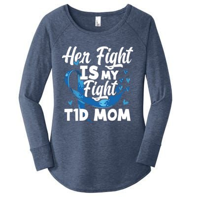 Wo Her Fight Is My Fight T1d Mom Diabetes Awareness Great Gift Women's Perfect Tri Tunic Long Sleeve Shirt