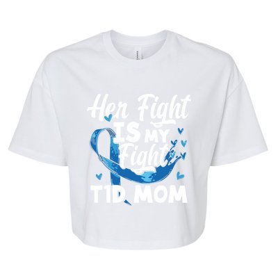 Wo Her Fight Is My Fight T1d Mom Diabetes Awareness Great Gift Bella+Canvas Jersey Crop Tee