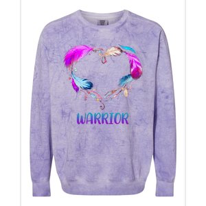 Warrior Heart Feather Graphic Colorblast Crewneck Sweatshirt