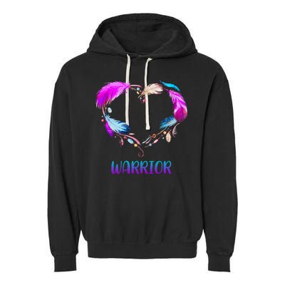 Warrior Heart Feather Graphic Garment-Dyed Fleece Hoodie