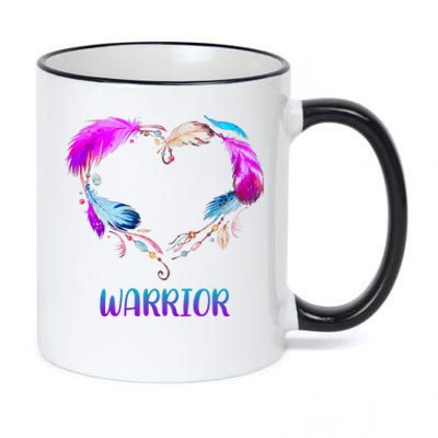 Warrior Heart Feather Graphic 11oz Black Color Changing Mug