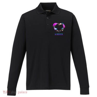 Warrior Heart Feather Graphic Performance Long Sleeve Polo