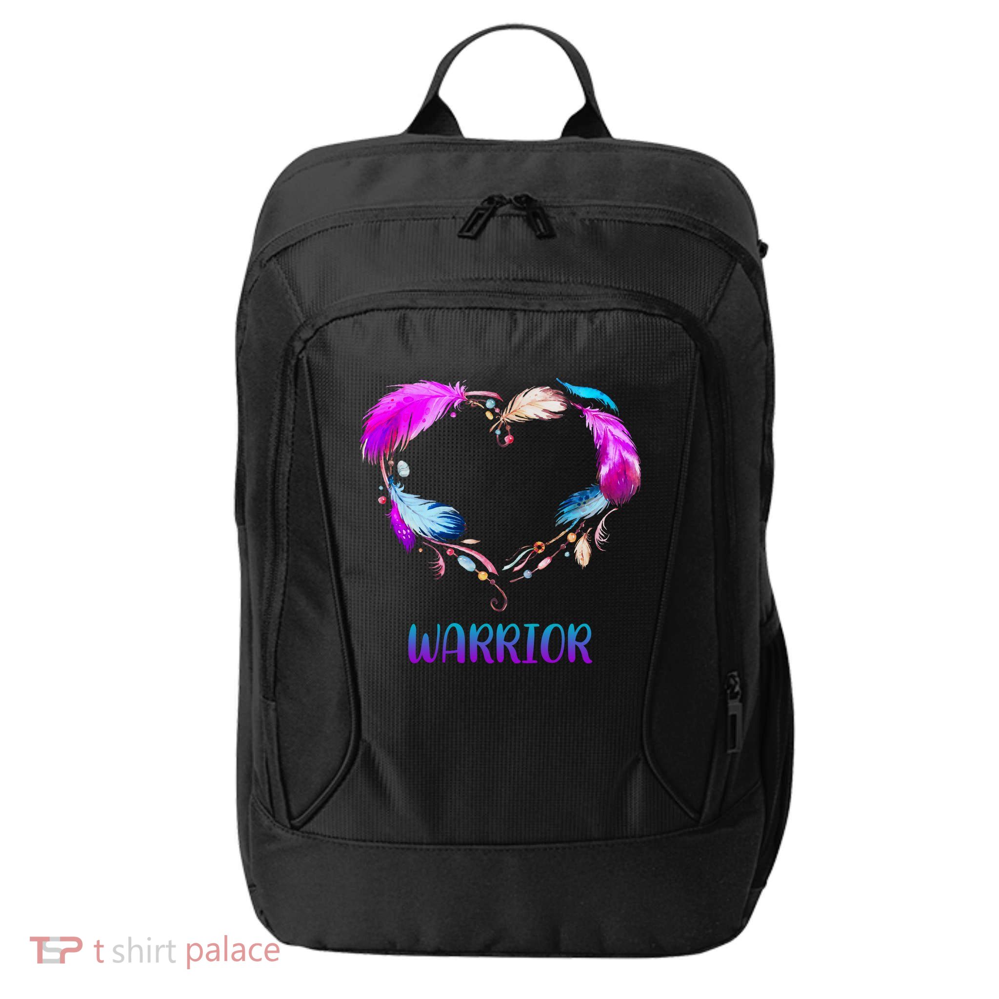 Warrior Heart Feather Graphic City Backpack