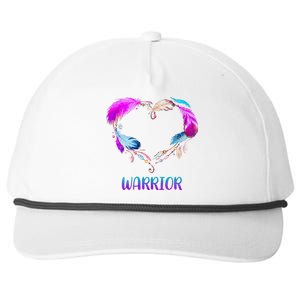 Warrior Heart Feather Graphic Snapback Five-Panel Rope Hat