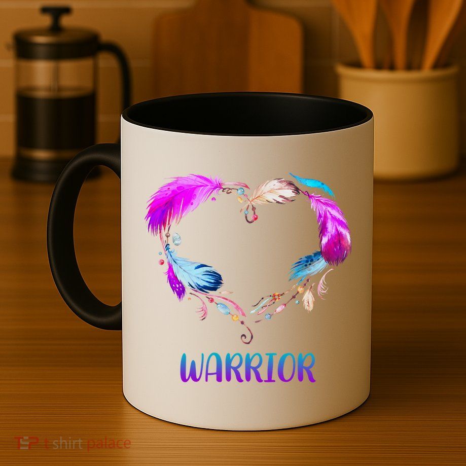 Warrior Heart Feather Graphic Mug
