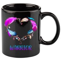 Warrior Heart Feather Graphic 11oz C Handle Ceramic Mug