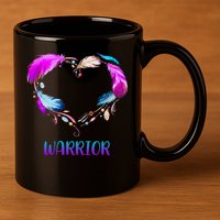 Warrior Heart Feather Graphic 11oz C Handle Ceramic Mug