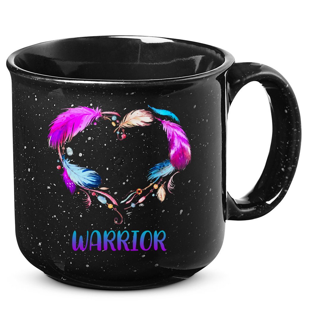 Warrior Heart Feather Graphic 15oz Campfire Ceramic Mug