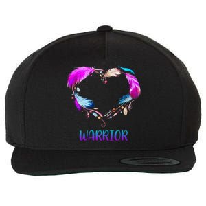 Warrior Heart Feather Graphic Wool Snapback Cap