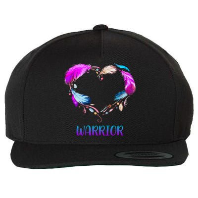 Warrior Heart Feather Graphic Wool Snapback Cap